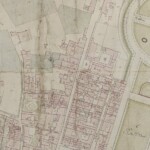 Particolari tratti dal Catasto Gregoriano (1835) della città di Bologna, messo a disposizione dall'Archivio di Stato di Roma con il progetto "Imago II". Strada di Galliera da via de' Falegnami a Piazza San Pietro