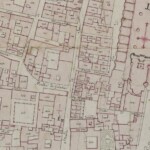 Particolari tratti dal Catasto Gregoriano (1835) della città di Bologna, messo a disposizione dall'Archivio di Stato di Roma con il progetto "Imago II". Strada San Mamolo dal Trebbo dei Carbonesi a piazza Maggiore
