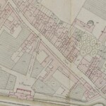 Particolari tratti dal Catasto Gregoriano (1835) della città di Bologna, messo a disposizione dall'Archivio di Stato di Roma con il progetto "Imago II". Strada Santo Stefano da Borgo Locco alla porta.