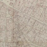 Particolari tratti dal Catasto Gregoriano (1835) della città di Bologna, messo a disposizione dall'Archivio di Stato di Roma con il progetto "Imago II". Strada Santo Stefano da piazza di Porta Ravegnana a piazza Santo Stefano
