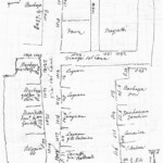 Zona di via del Cane Immagine tratta dagli schizzi topografici disegnati da Giuseppe Guidicini a corredo delle note manoscritte delle "Cose Notabili ..." e pubblicati per la prima volta da Arnaldo Forni nel 2000.