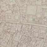 Particolari tratti dal Catasto Gregoriano (1835) della città di Bologna, messo a disposizione dall'Archivio di Stato di Roma con il progetto "Imago II". Strada San Vitale da piazza di Porta Ravegnana alla Seliciata di Strada Maggiore