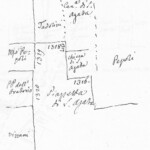 Strada Castiglione, piazzetta di Sant'Agata: (Nord verso destra) Piazzetta di Sant'agata, scomparsa, così come sono scomparsi gli edifici con i numeri antichi 1320, 1319, 1318 e 1316.