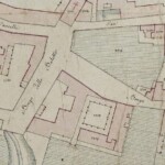 Borgo degli Arienti (parte di ponente) Particolare tratto dal Catasto Gregoriano (1835) della città di Bologna, messo a disposizione dall'Archivio di Stato di Roma con il progetto "Imago II".