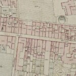 Borgo degli Arienti (parte di levante) Particolare tratto dal Catasto Gregoriano (1835) della città di Bologna, messo a disposizione dall'Archivio di Stato di Roma con il progetto "Imago II".