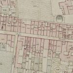 Il vicolo Chiuvare è a sinistra Particolare tratto dal Catasto Gregoriano (1835) della città di Bologna, messo a disposizione dall'Archivio di Stato di Roma con il progetto "Imago II".