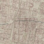 Canale di Reno (centro fino a via Cavaliera) Particolare tratto dal Catasto Gregoriano (1835) della città di Bologna, messo a disposizione dall'Archivio di Stato di Roma con il progetto "Imago II".