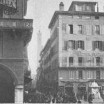 Tra la prima e la seconda casa c'è via della Canepa. Immagine e testo tratti dal libro di Angelo Finelli Bologna nel Mille - Identificazione della cerchia che le appartenne a quel tempo, edito a Bologna dagli Stabilimenti Tipografici Riuniti nel 1927.