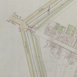 Mura nei pressi di porta San Felice Particolare tratto dal Catasto Gregoriano (1835) della città di Bologna, messo a disposizione dall'Archivio di Stato di Roma con il progetto "Imago II".