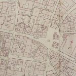 Mercato di Mezzo (nei pressi di piazza di porta Ravegnana Particolare tratto dal Catasto Gregoriano (1835) della città di Bologna, messo a disposizione dall'Archivio di Stato di Roma con il progetto "Imago II".