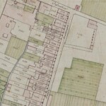 Borgo di Santa Caterina (parte settentrionale) Particolare tratto dal Catasto Gregoriano (1835) della città di Bologna, messo a disposizione dall'Archivio di Stato di Roma con il progetto "Imago II".