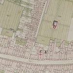 Borgo di Santa Caterina (parte meridionale) Particolare tratto dal Catasto Gregoriano (1835) della città di Bologna, messo a disposizione dall'Archivio di Stato di Roma con il progetto "Imago II".