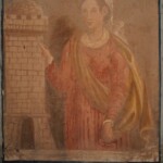 Piccolo affresco su una parete interna del campanile