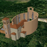 Inizio del cantiere (1723-1737) del nuovo Santuario: vengono iniziati i muri della pianta ellittica della nuova chiesa e si innalzano le colonne.