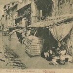 Canale delle Moline. Le piccole singolari costruzioni in legno sull'acqua del canale servivano per dare un minimo di intimità a chi usava le acque del canale per fini igienici.